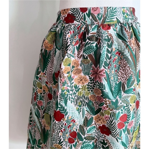 NWT Anthropologie Sunday in Brooklyn Floral Jacquard A-Line Midi Skirt S Petite - Picture 6 of 16